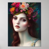 Schijnbaar bloemenportret voor godin van liefde poster (Voorkant)