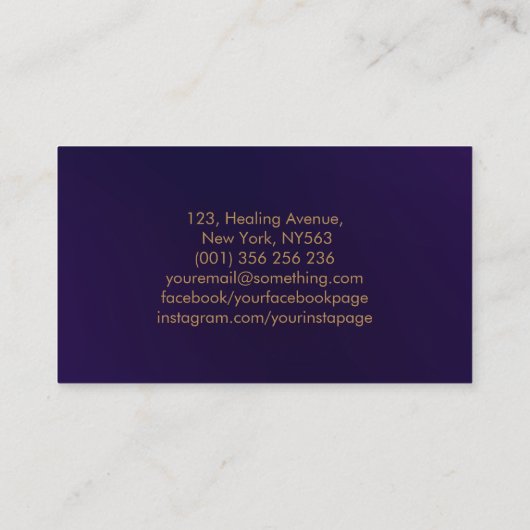 Schijnbaar goud Zaad van het leven in lotus mandal Visitekaartje (Achterkant)