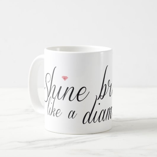 Schijnbaar helder als een diamantMok Koffiemok (Voorkant links)