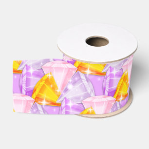 Schijnbaar-helder-diamanten-diagonaal- Grosgrain Lint