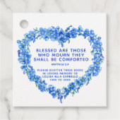 Schijnbaar herdenkingsblauw vergeet-me-niet-zaadje bedankjes labels (Voorkant)