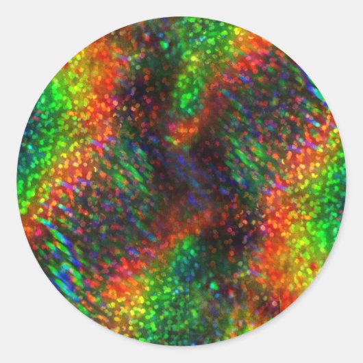 Schijnbaar holografisch helder regenbooglicht Glit Ronde Sticker (Voorkant)