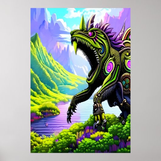 Schijnbaar kolossaal beest in de berg | AI Art. Poster (Voorkant)