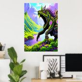 Schijnbaar kolossaal beest in de berg | AI Art. Poster (Thuiskantoor)