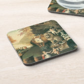 Schijnbaar Koninkrijk door Edward Hicks  Folk Art Bier Onderzetter (Linkerzijde)