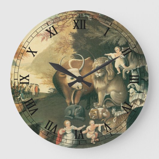 Schijnbaar Koninkrijk door Edward Hicks  Folk Art Grote Klok (Voorkant)