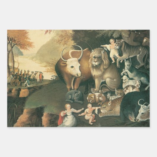 Schijnbaar Koninkrijk door Edward Hicks  Folk Art Inpakpapier Vel (Voorkant 3)