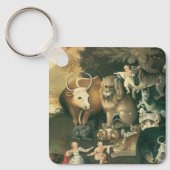 Schijnbaar Koninkrijk door Edward Hicks Folk Art Sleutelhanger (Voorkant)