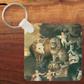 Schijnbaar Koninkrijk door Edward Hicks Folk Art Sleutelhanger (Voorkant)