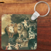 Schijnbaar Koninkrijk door Edward Hicks Folk Art Sleutelhanger (Achterkant)