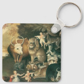 Schijnbaar Koninkrijk door Edward Hicks Folk Art Sleutelhanger (Achterkant)