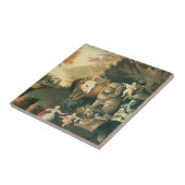 Schijnbaar Koninkrijk door Edward Hicks  Folk Art Tegeltje (Zijkant)