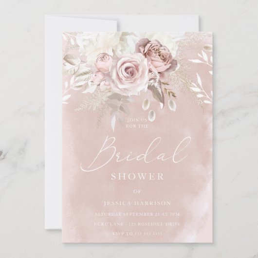 Schijnbaar Roos met blush Vrijgezellenfeest Kaart (Voorkant)