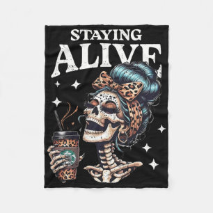 Schijnbaar schedelgezicht voor een crème halloween fleece deken