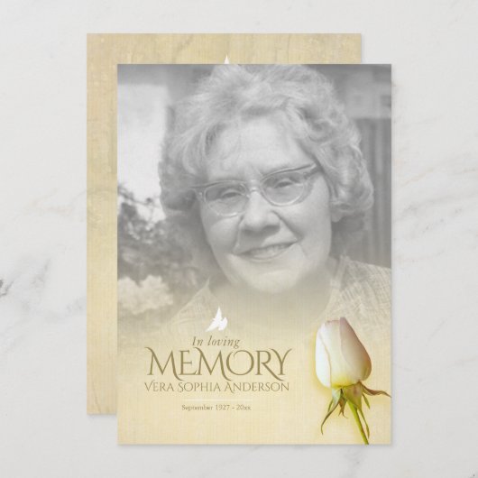 Schijnbaar wit rozengedicht gedicht (Voorkant / Achterkant)