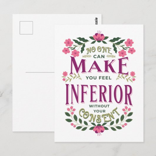 Schijnbare minderwaardige vrouwenrechten Eleanor R Briefkaart (Voorkant / Achterkant)