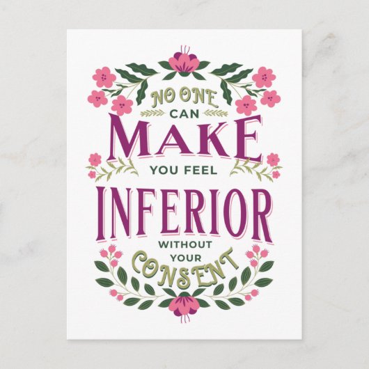Schijnbare minderwaardige vrouwenrechten Eleanor R Briefkaart (Voorkant)