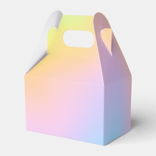 Schijnbare pastel-regenboogbruiloft bedankdoosjes (Achterkant)