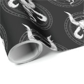 Schijnbare schedel van het zwarte-omslagpapier voo cadeaupapier (Rol Hoek)