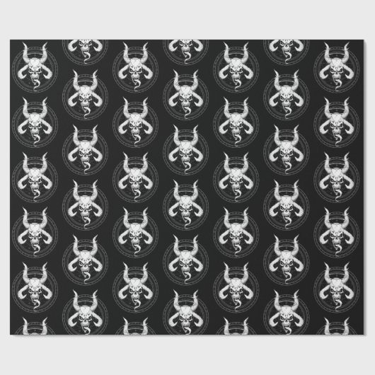 Schijnbare schedel van het zwarte-omslagpapier voo cadeaupapier (Vlak)