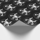 Schijnbare schedel van het zwarte-omslagpapier voo cadeaupapier (Hoek)