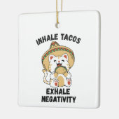 Schijnbare taco's laten negativiteit zien keramisch ornament (Links)