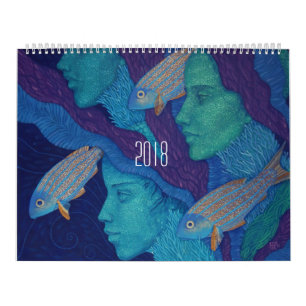 Schijnbare vrouwelijke, beschilderde meisjes fanta kalender