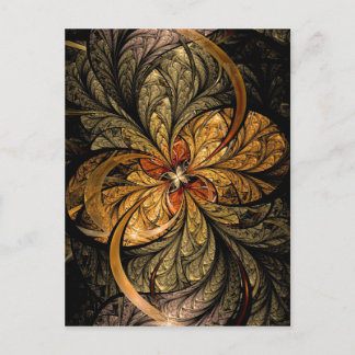 Schijnende bladeren Fractale kunst Briefkaart