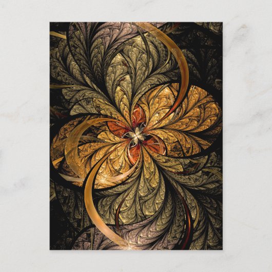 Schijnende bladeren Fractale kunst Briefkaart (Voorkant)