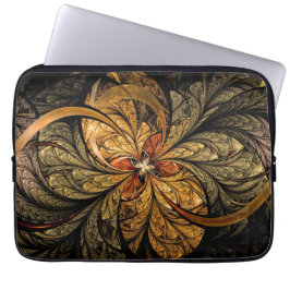 Schijnende bladeren Fractale kunst Laptop Sleeve