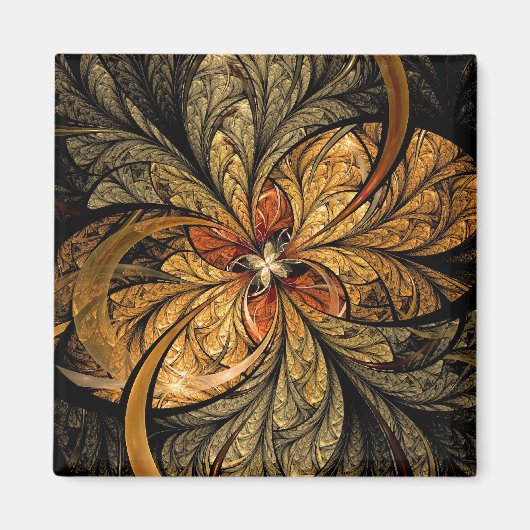 Schijnende bladeren Fractale kunst Magneet (Voorkant)