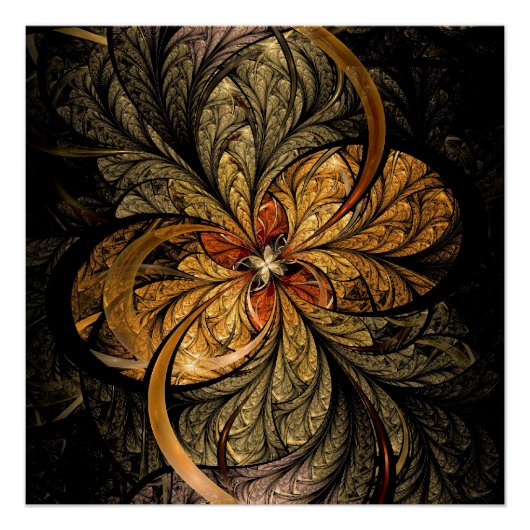 Schijnende bladeren Fractale kunst Perfect Poster (Voorkant)