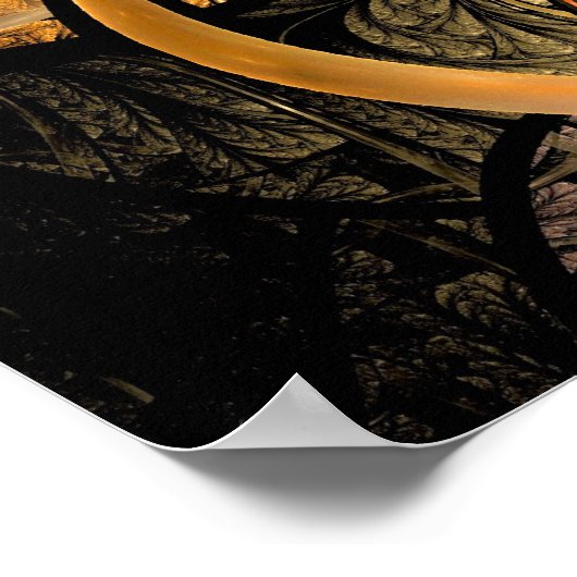 Schijnende bladeren Fractale kunst Poster (Hoek)