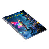 Schijnende kleine kerstsprookjeslichten fantasie notitieboek (Rechterzijde)