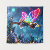 Schijnende kleine kerstsprookjeslichten fantasie wandkleed (Voorkant (horizontaal))