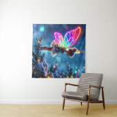 Schijnende kleine kerstsprookjeslichten fantasie wandkleed (In Situ (horizontaal))