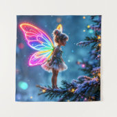 Schijnende kleine kerstsprookjeslichten fantasie wandkleed (Voorkant)