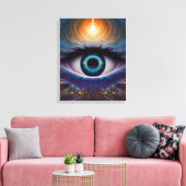 Schijngans boven de Spirituele derde ogen Canvas Afdruk (Insitu (Woonkamer))