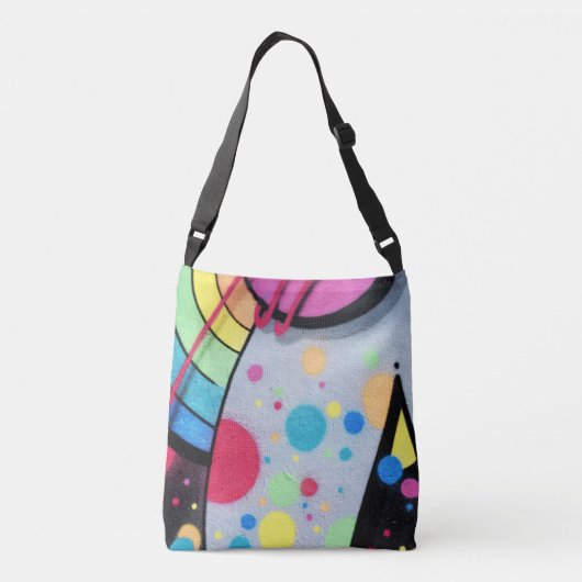 schijngraffiti crossbody tas (Achterkant)