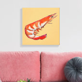 Schijnschildering van garnalen voor zeevruchten canvas afdruk (Insitu (Woonkamer))
