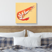 Schijnschildering van garnalen voor zeevruchten canvas afdruk (Insitu (Slaapkamer))