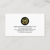 Schijnwerpers op Silver Handyman Tools Visitekaartje (Achterkant)