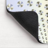 Schijven in witte en blauwe mousepad muismat (Hoek)