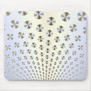 Schijven in witte en blauwe mousepad muismat