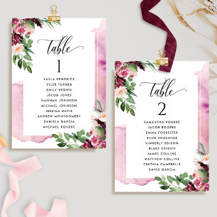 Schijven met het Burgundy Pink Seating Plan met de