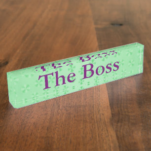 Schijven op Mint Green Desk Naambordje