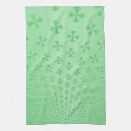 Schijven op Mint Green Kitchen Towel Theedoek (Verticaal)