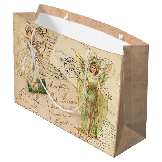 Schijven tegen handschrift cadeau groot cadeauzakje (Achterkant Gekanteld)