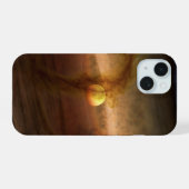 Schijven van planeetvormend materiaal met cirkelen iPhone 15 case (Achterkant horizontaal)