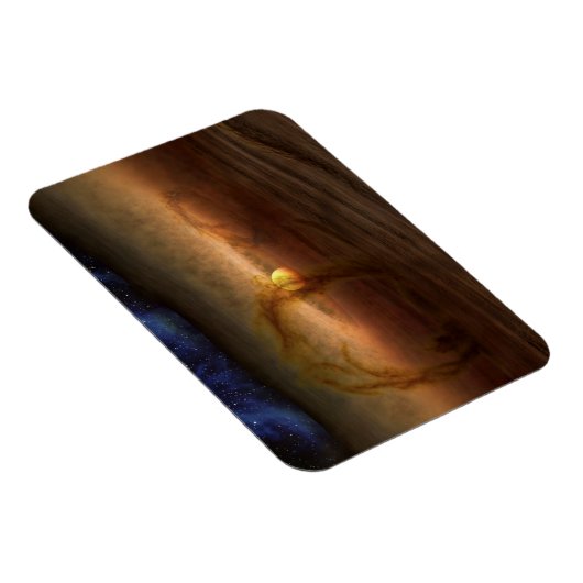 Schijven van planeetvormend materiaal met cirkelen magneet (Rechterzijde)